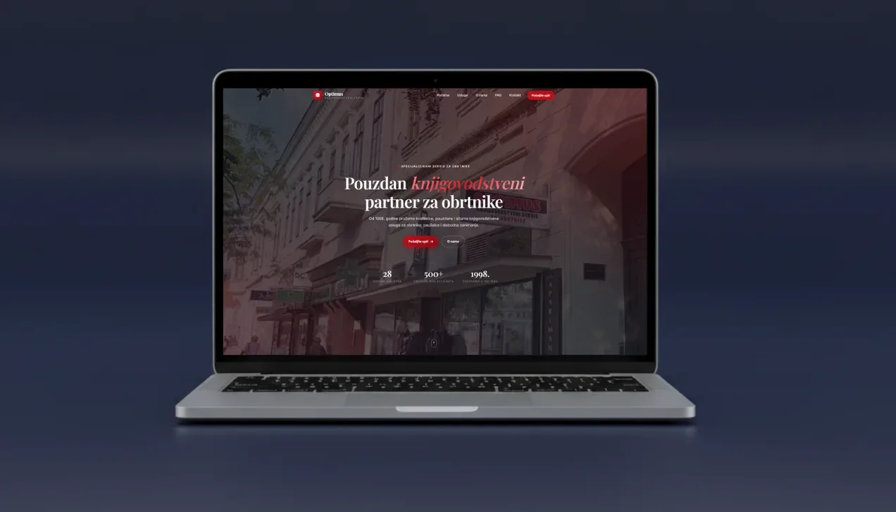 Optimus – webfornyelse og landingsside for en bogføringsvirksomhed