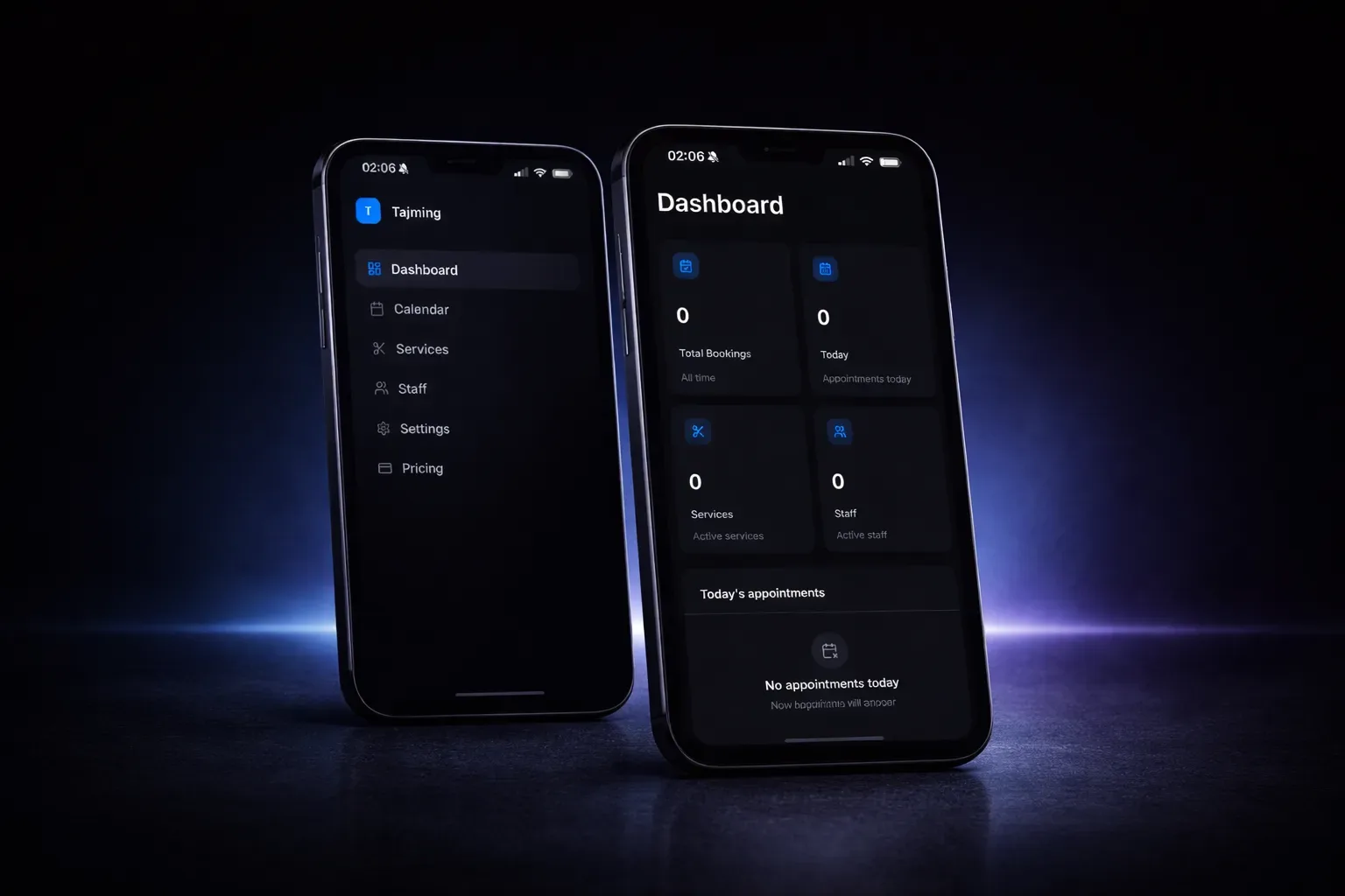 Tajming.app – webapplikation og landingsside for en bookingplatform